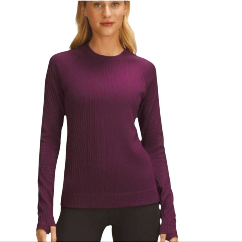 Lululemon Rest Less Pullover Ribbed Magenta Reddish Purple Size 4